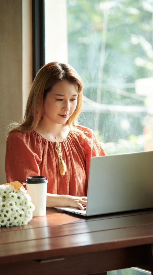 Young Woman Working on Laptop